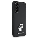 Samsung Galaxy A36 Karl Lagerfeld Saffiano Metal Karl and Choupette Cover - Sort