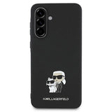 Samsung Galaxy A56 Karl Lagerfeld Saffiano Metal Karl and Choupette Cover - Sort