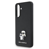 Samsung Galaxy A56 Karl Lagerfeld Saffiano Metal Karl and Choupette Cover - Sort