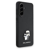 Samsung Galaxy A56 Karl Lagerfeld Saffiano Metal Karl and Choupette Cover - Sort