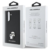 Samsung Galaxy A56 Karl Lagerfeld Saffiano Metal Karl and Choupette Cover - Sort