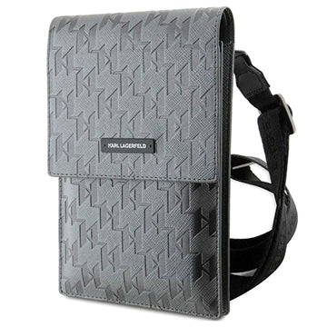 Karl Lagerfeld Smartphone Skuldertaske - Monogram Plate - Sølv