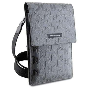Karl Lagerfeld Smartphone Skuldertaske - Monogram Plate - Sølv