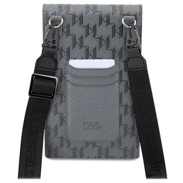 Karl Lagerfeld Smartphone Skuldertaske - Monogram Plate - Sølv