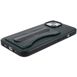 iPhone 14 Plus Belagt Cover med Kortholder og Kickstand - Grøn