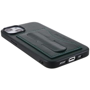 iPhone 14 Plus Belagt Cover med Kortholder og Kickstand - Grøn