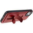 iPhone 14 Plus Belagt Cover med Kortholder og Kickstand - Rød