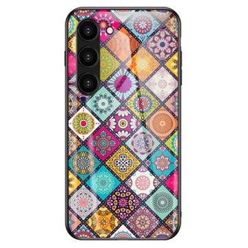 Checkered Pattern Samsung Galaxy S23 5G Hybrid Cover - Farverig Mandala