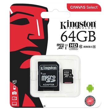 Kingston Canvas Select MicroSDXC Hukommelseskort SDCS/64GB - 64GB