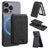 LC.IMEEKE RFID-blokerende magnetisk kortholder med kickstand - sort