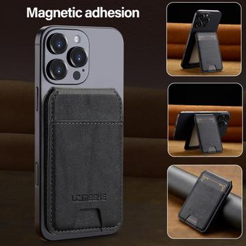 LC.IMEEKE RFID-blokerende magnetisk kortholder med kickstand - sort