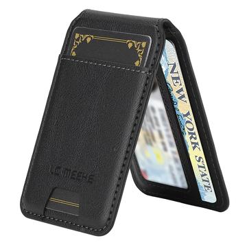 LC.IMEEKE RFID-blokerende magnetisk kortholder med kickstand - sort