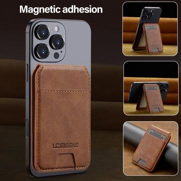 LC.IMEEKE RFID-blokerende magnetisk kortholder med kickstand - brun