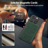 LC.IMEEKE RFID-blokerende magnetisk kortholder med kickstand - grøn