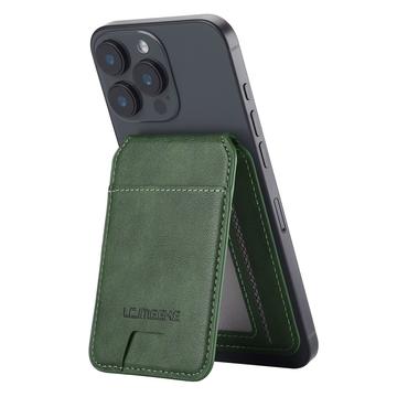LC.IMEEKE RFID-blokerende magnetisk kortholder med kickstand - grøn