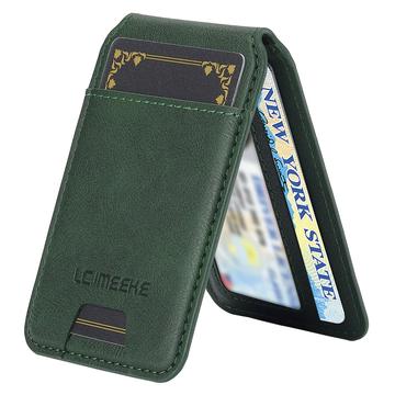 LC.IMEEKE RFID-blokerende magnetisk kortholder med kickstand - grøn