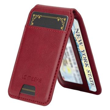 LC.IMEEKE RFID-blokerende magnetisk kortholder med kickstand - rød