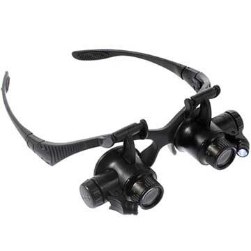 LED forstørrelsesbriller med flere linser 9892G - 10X, 15X, 20X, 25X