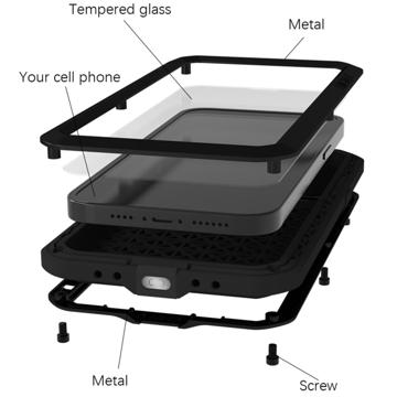 Love Mei Powerful iPhone 14 Pro Hybrid Cover - Sort
