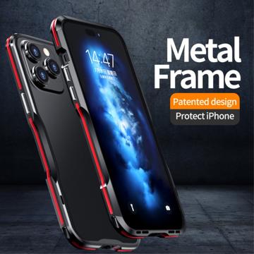 Luphie Safe Lock iPhone 14 Pro Max Metal Bumper - Blå