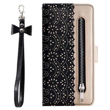 Lace Pattern Samsung Galaxy A13 5G Pung Cover - Sort