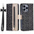 iPhone 16 Pro Lace Pattern Etui med Pung - Sort