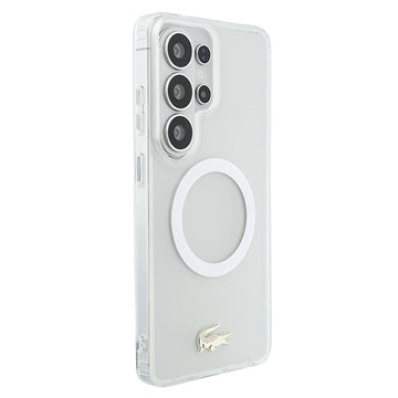 Samsung Galaxy S26 Ultra Lacoste Frosted Finish Gold Logo Hybrid Cover - MagSafe-kompatibel - Hvid