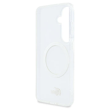 Samsung Galaxy S26 Lacoste Frosted Finish Gold Logo Hybrid Cover - MagSafe-kompatibel - Hvid