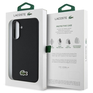 Samsung Galaxy A56 Lacoste Iconic Petit Pique Woven Logo Cover - Sort