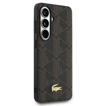 Samsung Galaxy S26+ Lacoste PVC Blend Monogram Gold Logo magnetisk cover - Brun