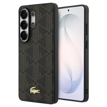 Samsung Galaxy S26 Ultra Lacoste PVC Blend Monogram Gold Logo magnetisk cover - Brun