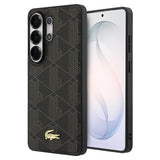 Samsung Galaxy S26 Ultra Lacoste PVC Blend Monogram Gold Logo magnetisk cover - Brun