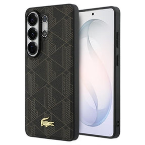Samsung Galaxy S26 Ultra Lacoste PVC Blend Monogram Gold Logo magnetisk cover - Brun