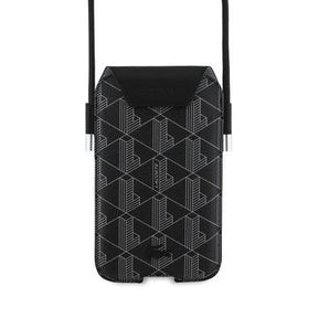 Lacoste PVC Blend Monogram Telefontaske XL - Sort