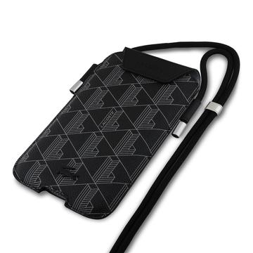 Lacoste PVC Blend Monogram Telefontaske XL - Sort