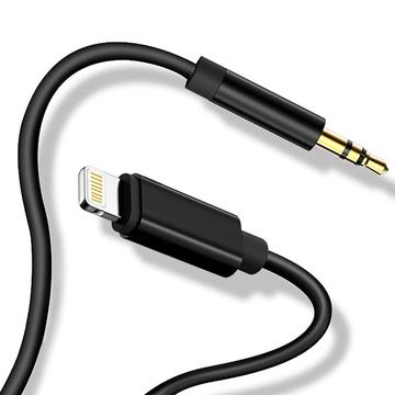 Lightning til 3.5mm lydkabel til iPhone, iPad - 1m - Sort