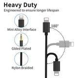 Lightning til 3.5mm lydkabel til iPhone, iPad - 1m - Sort