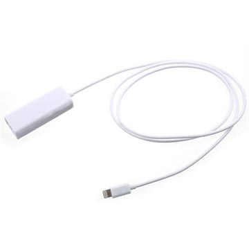 Lightning til RJ45 Ethernet LAN Wired Netværks Adapter - Hvid