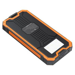 Lippa 10000mAh Solar Power Bank - 2x USB-A - Sort