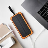 Lippa 10000mAh Solar Power Bank - 2x USB-A - Sort