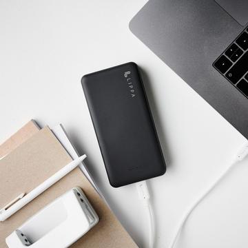 Lippa 20000mAh Power Bank m. 2x USB-A-porte - Sort