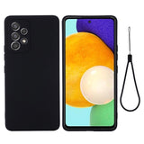 Samsung Galaxy A33 5G Liquid Silikone Cover med Strop - Sort