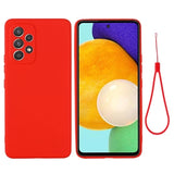 Samsung Galaxy A33 5G Liquid Silikone Cover med Strop - Rød