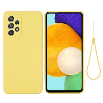 Samsung Galaxy A33 5G Liquid Silikone Cover med Strop - Gul