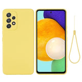 Samsung Galaxy A33 5G Liquid Silikone Cover med Strop - Gul