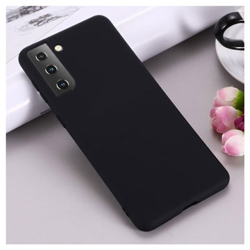 Samsung Galaxy S21 5G Liquid Silikone Cover med Strop - Sort