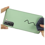 Samsung Galaxy S21 5G Liquid Silikone Cover med Strop - Grøn
