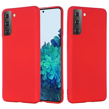 Samsung Galaxy S21 5G Liquid Silikone Cover med Strop - Rød
