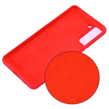 Samsung Galaxy S21 5G Liquid Silikone Cover med Strop - Rød