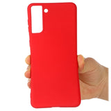 Samsung Galaxy S21 5G Liquid Silikone Cover med Strop - Rød